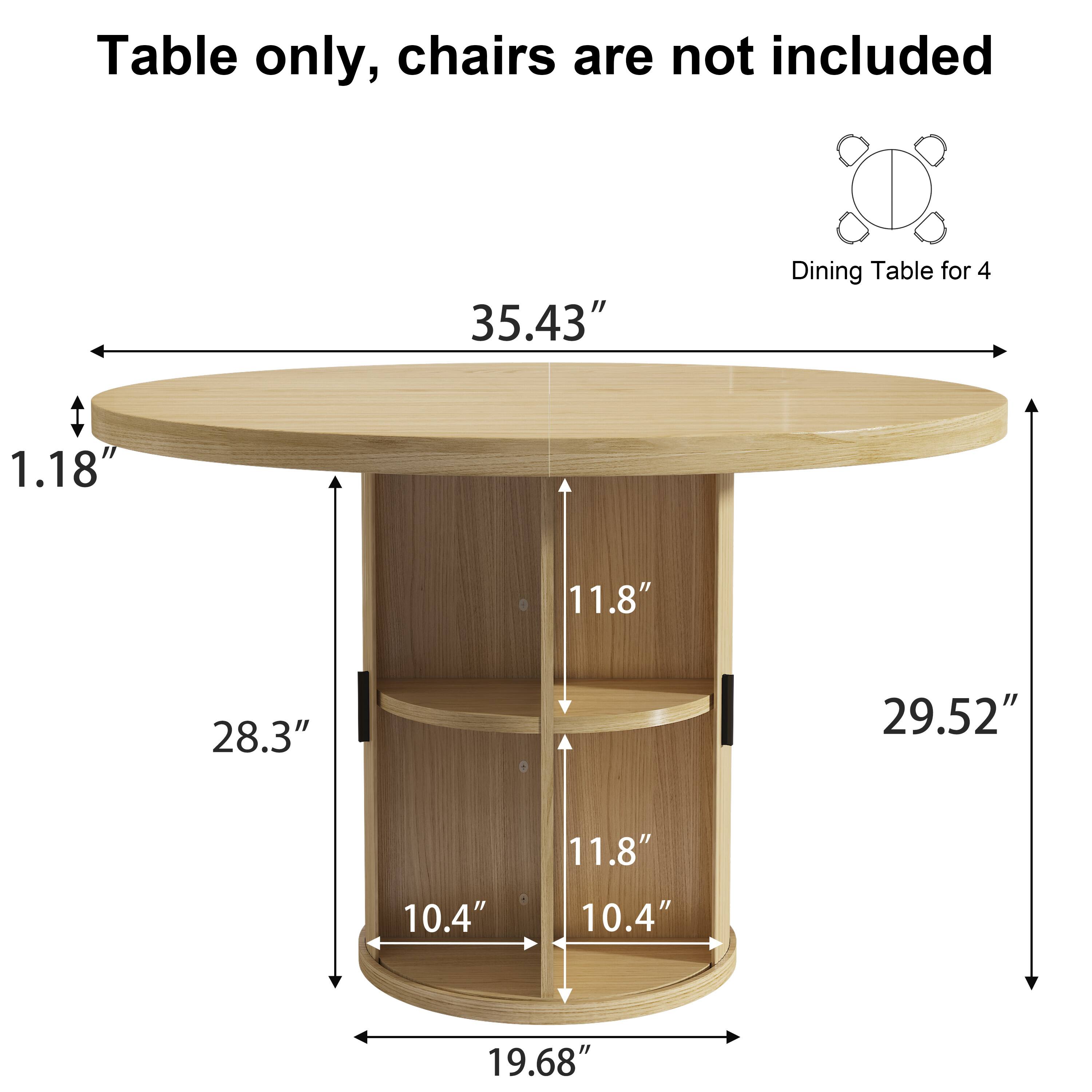 Table only, chairs are not included  
35.43" Dining Table for 4  
1.18"  
11.8"  
28.3"  
29.52"  
10.4"  
11.8"  
10.4"  
19.68"
