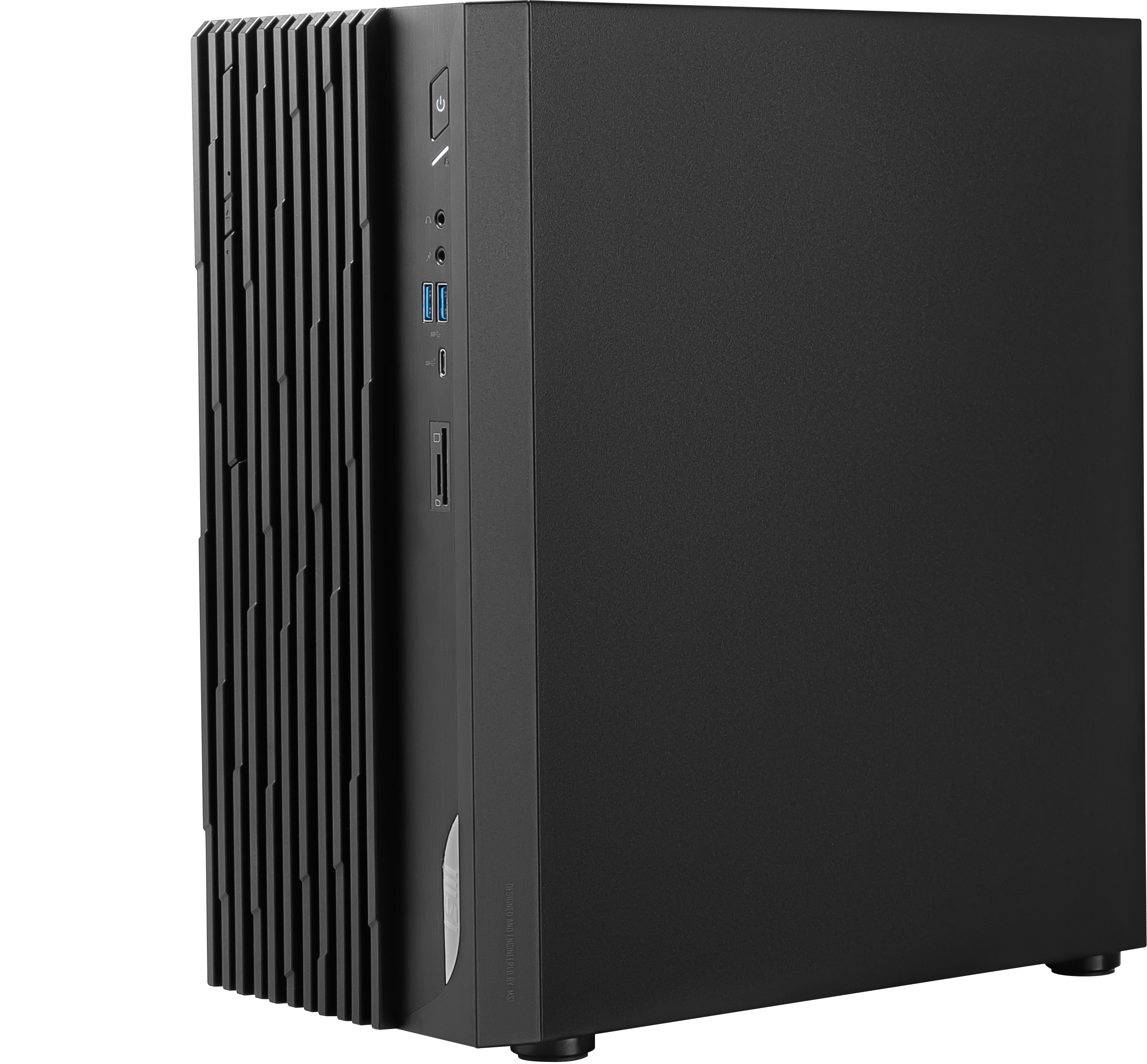 Left. MSI - MSI PRO DP180 Desktop - Intel Core i7-14700F - RTX 5060 - 32GB Memory - 2TB SSD - Windows 11 Pro - 3Y Warranty - Black - Black.