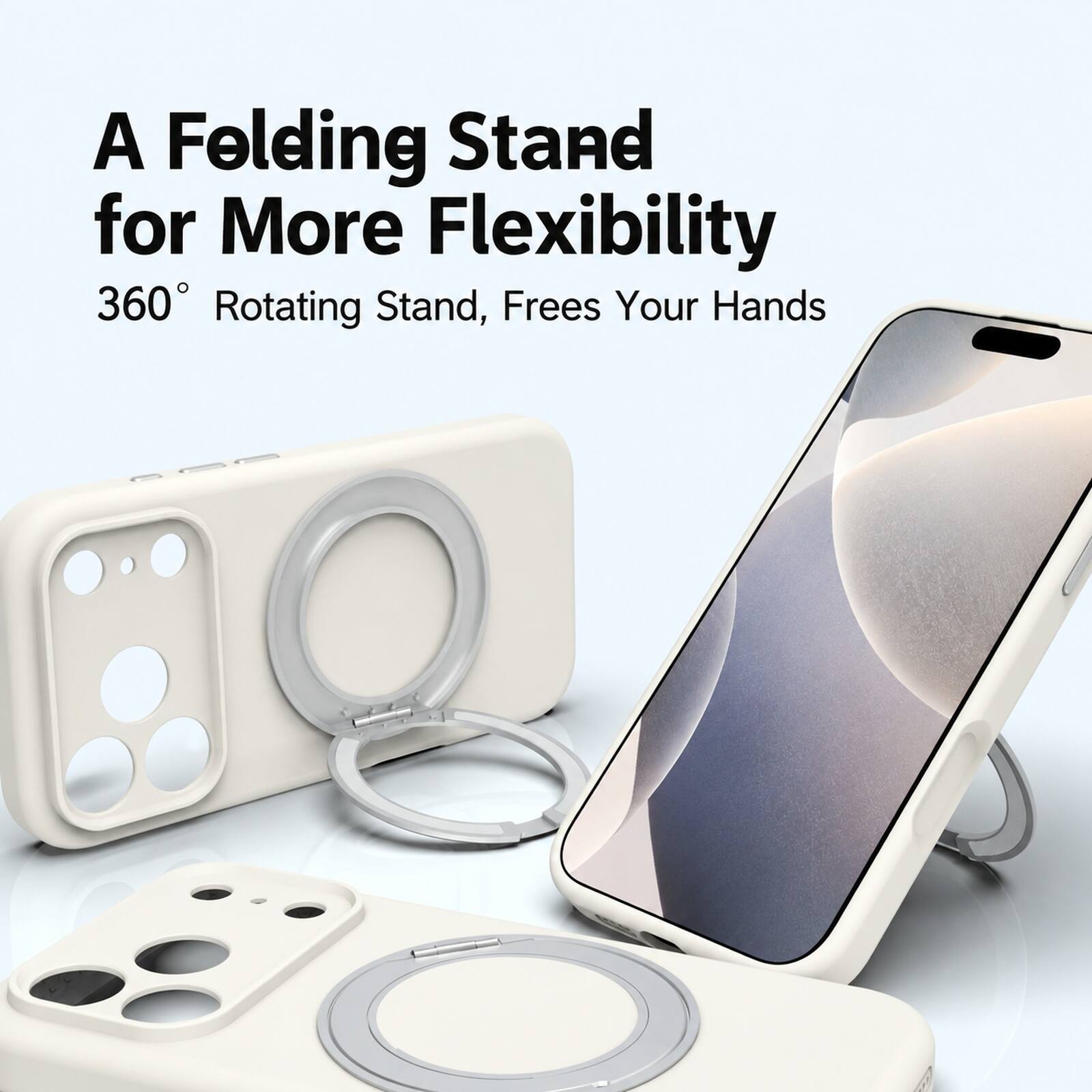 A Folding Stand for More Flexibility  
360° Rotating Stand, Frees Your Hands