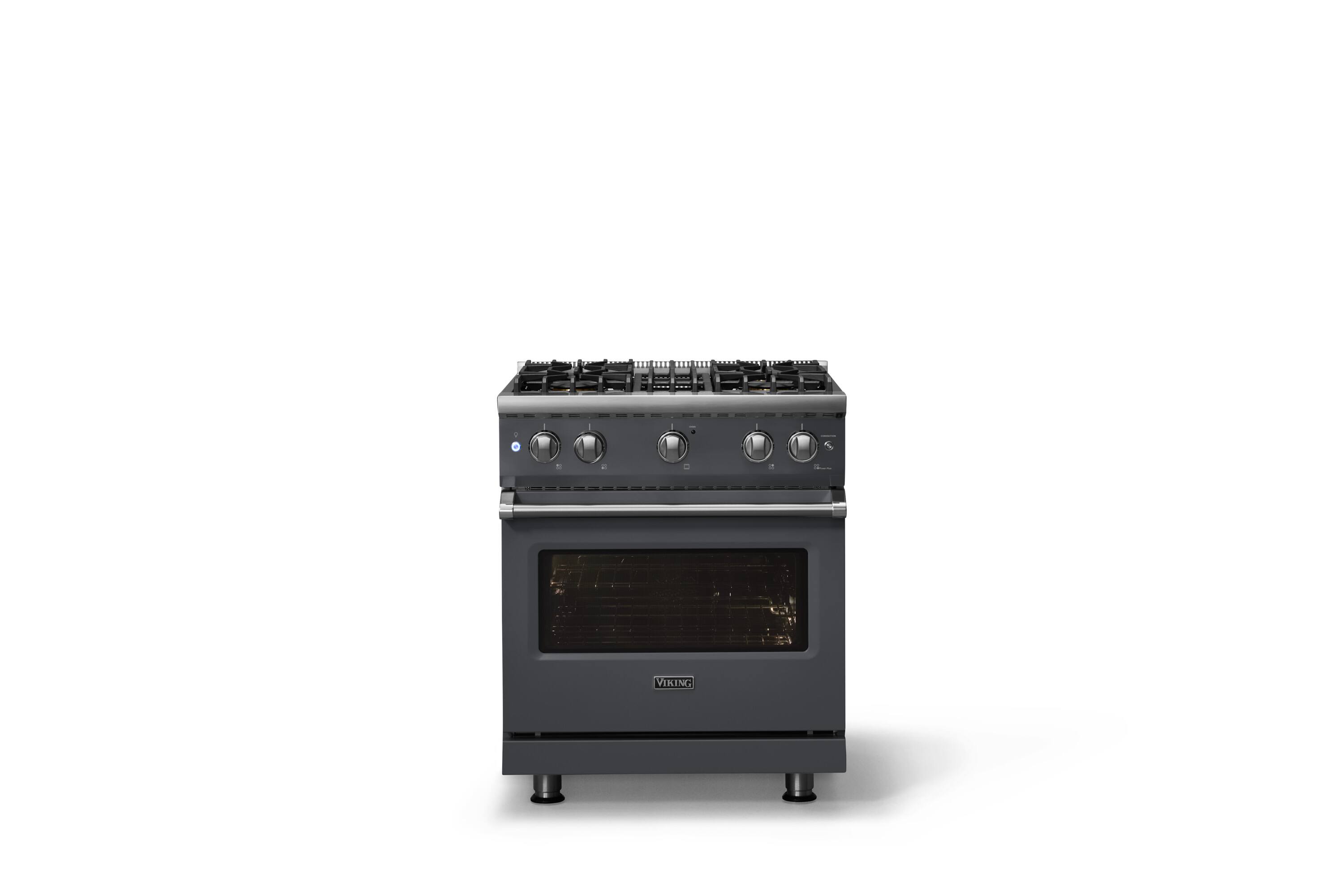 Alt View 1. Viking - Pro 5 Series 4.0 Cu. Ft. Freestanding Sealed 4 Burner Liquid Propane Gas Convection Range - Cast Black - Cast Black.