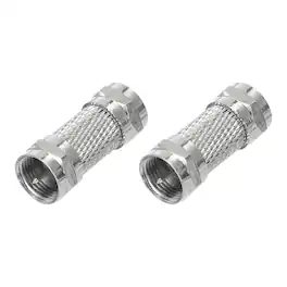Unique Bargains - 2pcs F Male to Male RG6 Coaxial Coupler Extender, 75 Ohm Waterproof for Antenna/TV/Cable - Silver