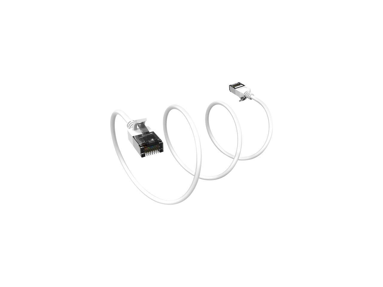 Alt View 1. Nippon Labs - Nippon Labs 1ft Cat8 White U/FTP Slim Ethernet Cable 30AWG 40Gbps 2000MHz RJ45 Patch Cord.