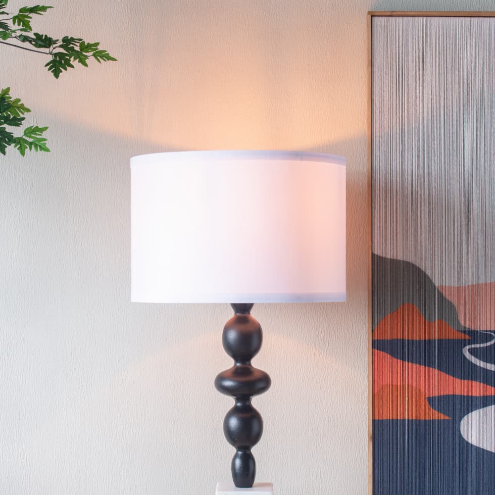 Alt View 5. Luckbyte - D15x29.5 Black White Table Lamp Round Four Tiered Body Shade Assembly Required.