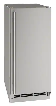 U-Line - 15" 55-lb Freestanding Icemaker - Stainless Steel