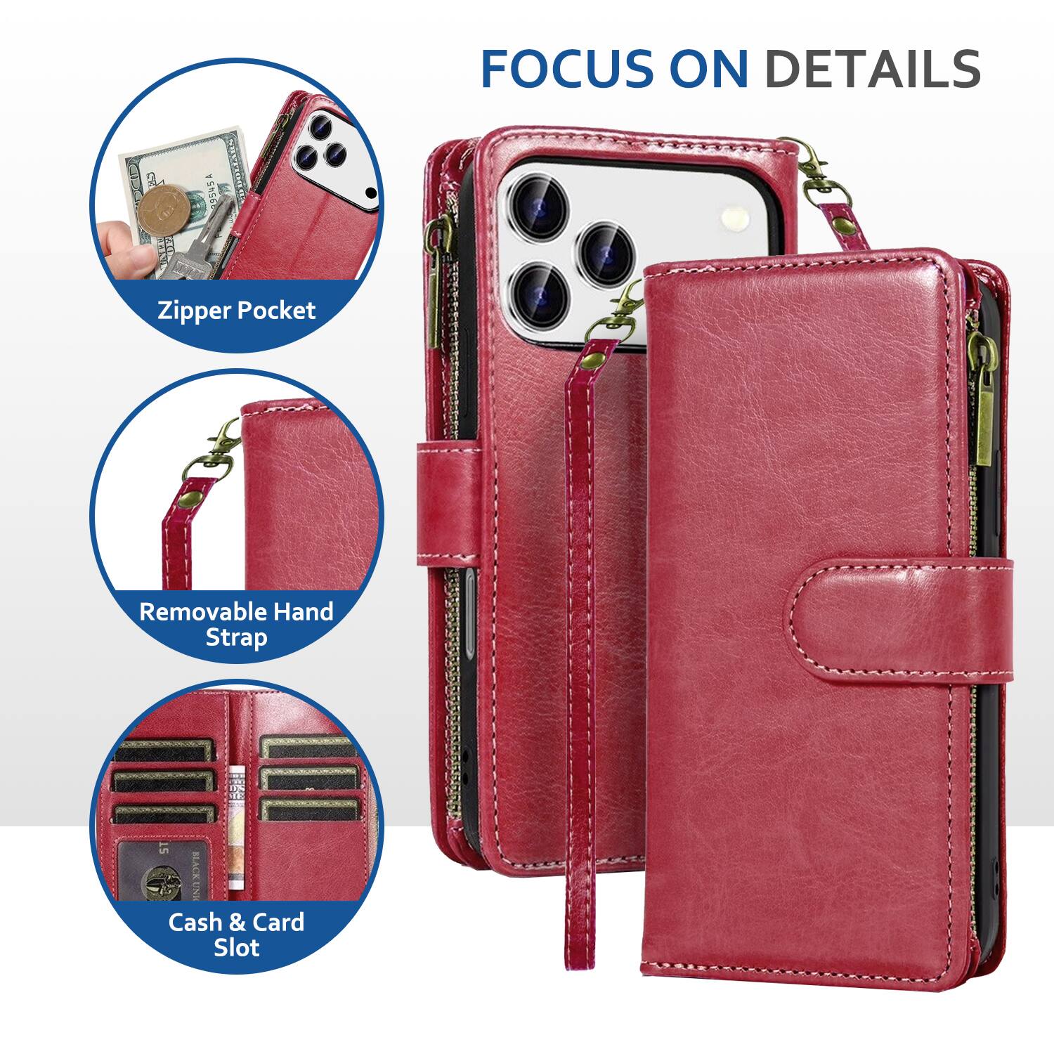 SRL 35454 - FOCUS ON DETAILS

- Zipper Pocket
- Removable Hand Strap
- Cash & Card Slot