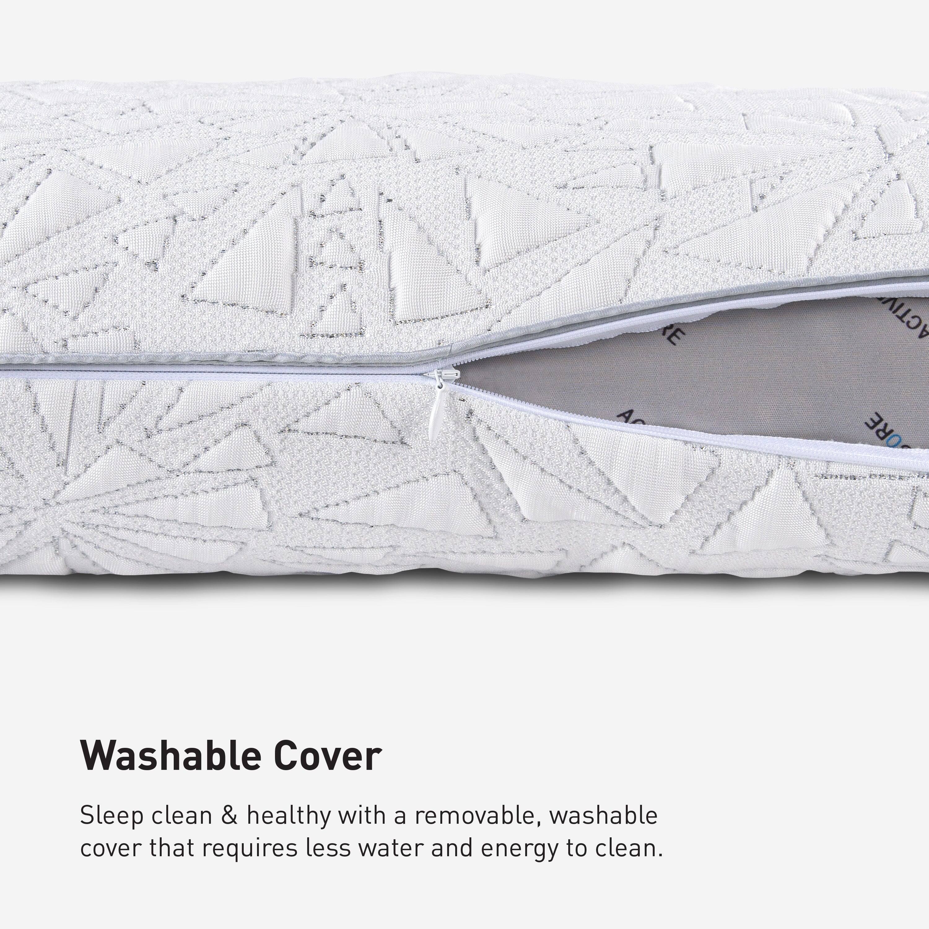 E A  
ACTIV ORE  
Washable Cover  
Sleep clean & healthy with a removable, washable cover that requires less water and energy to clean.