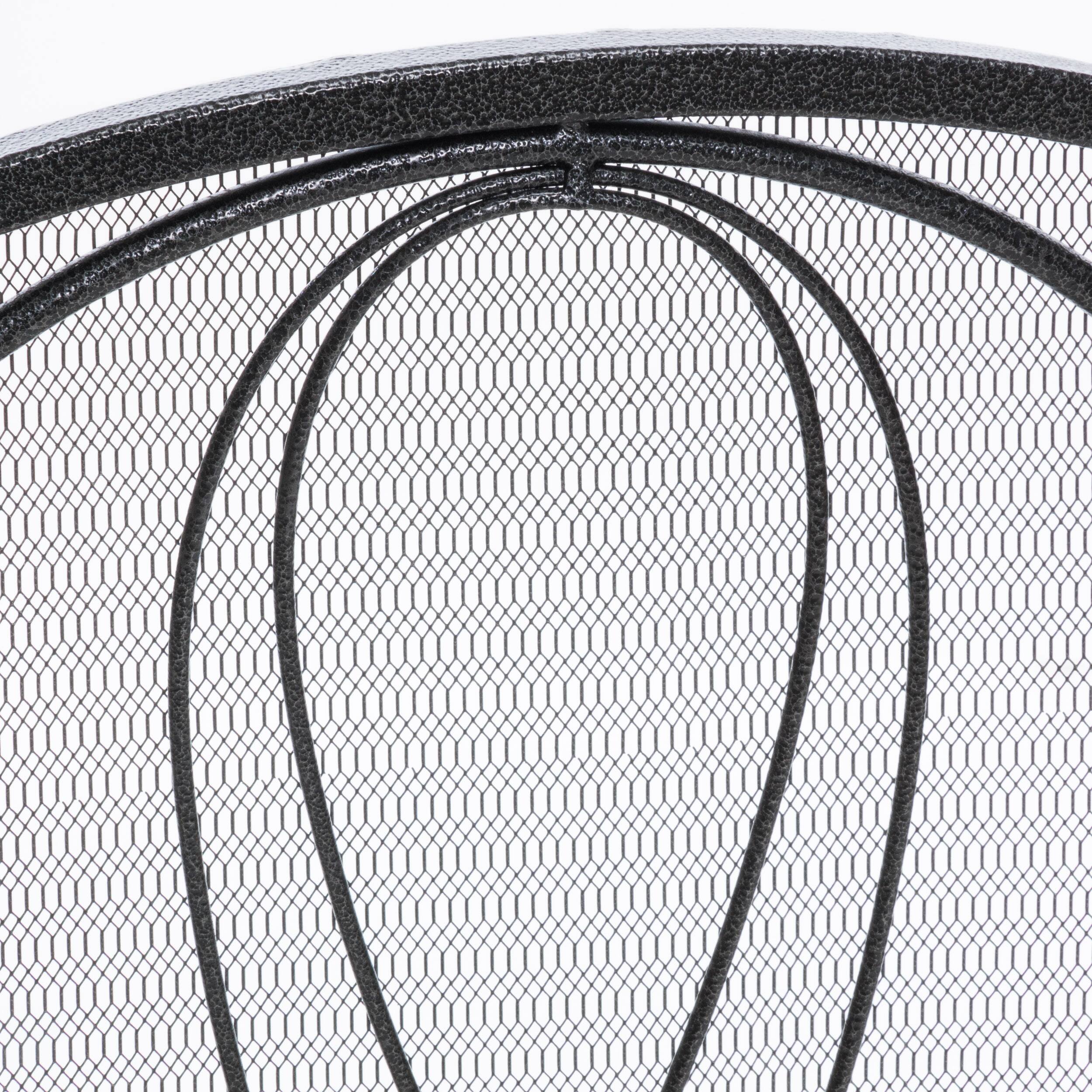 Alt View 1. APRILSOUL - Minimalist Single Panel Iron Fireplace Screen with Diamond Design in Black - Black.