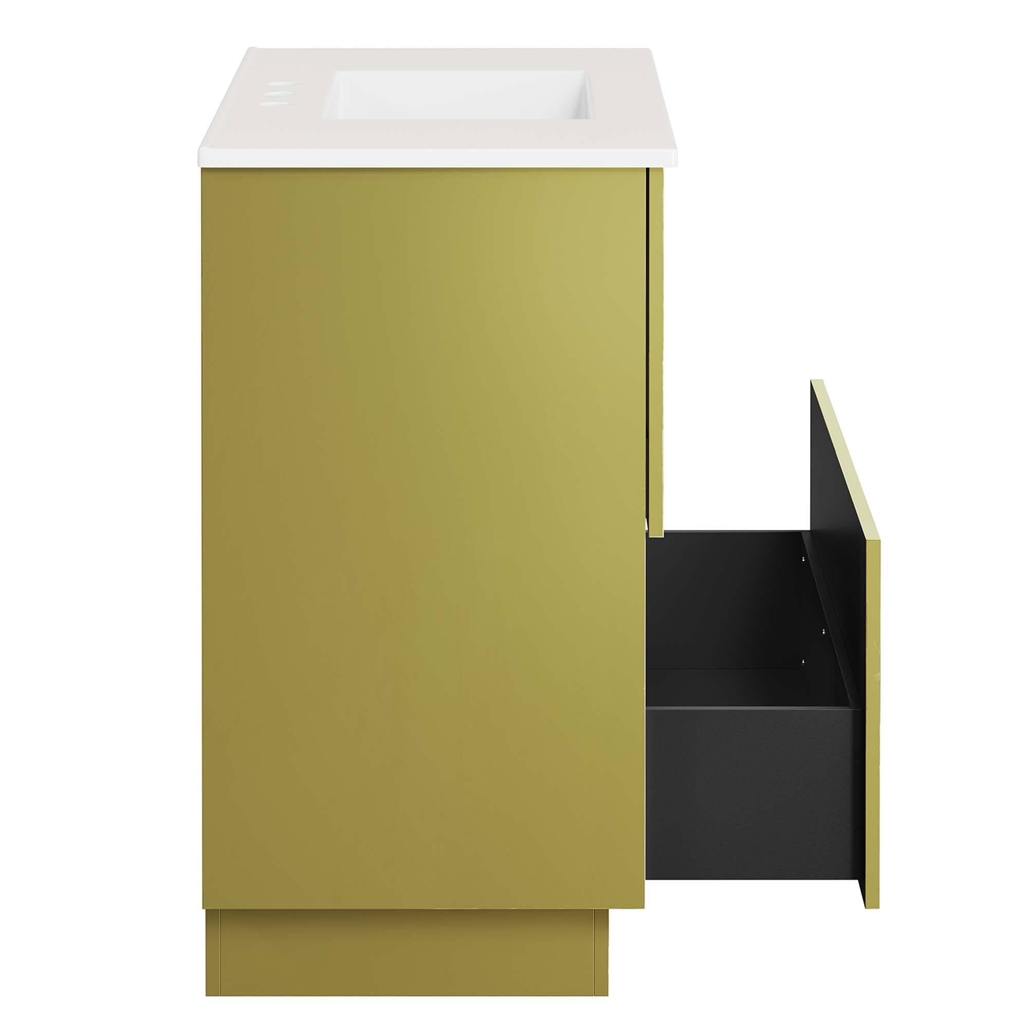 Alt View 6. Modway - Quantum Bathroom Vanity Basin Included by Modway - White Gold.