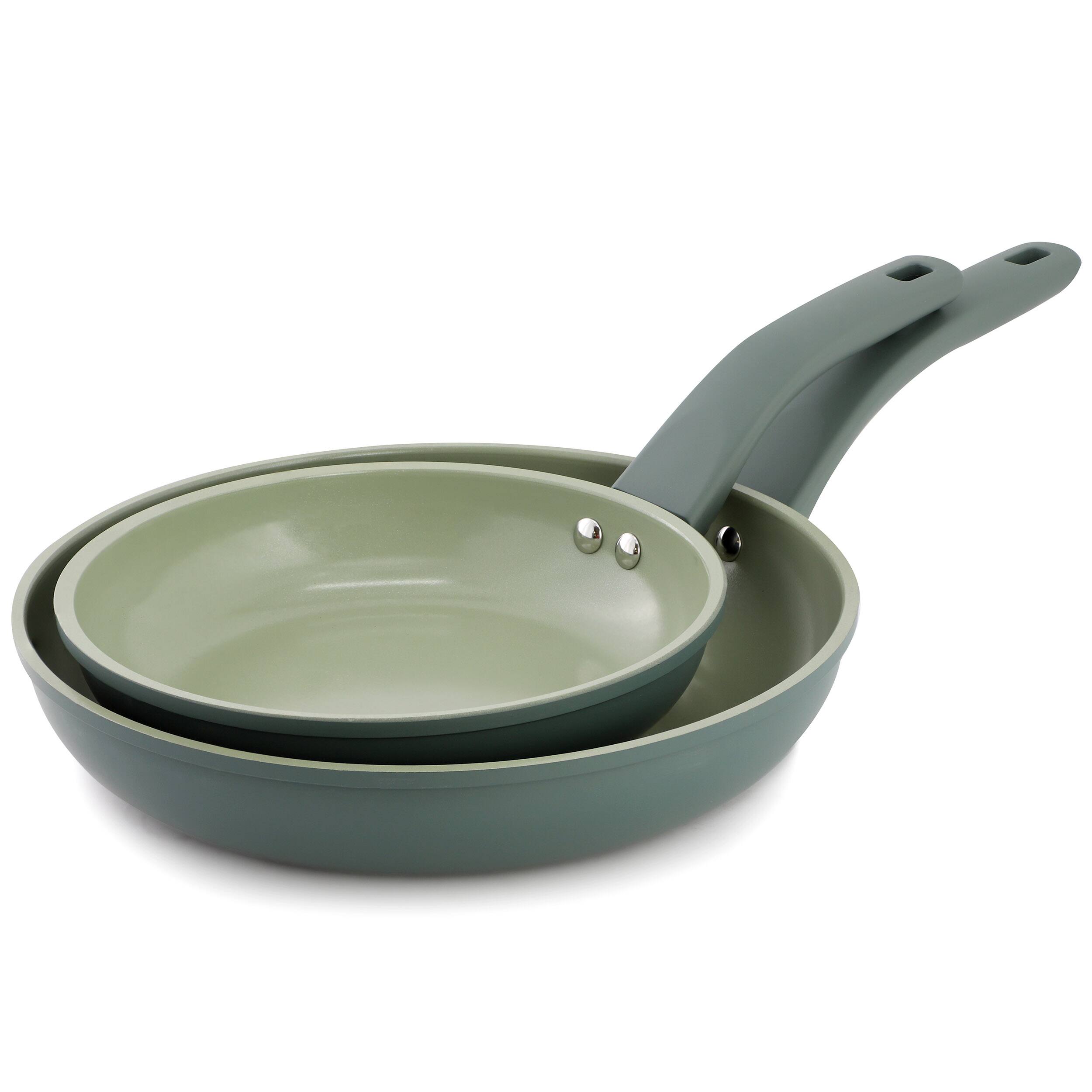 Alt View 1. Oster - Oster Sutterville Choice 10 Piece Ceramic Nonstick Cookware Set in Grey - Green.