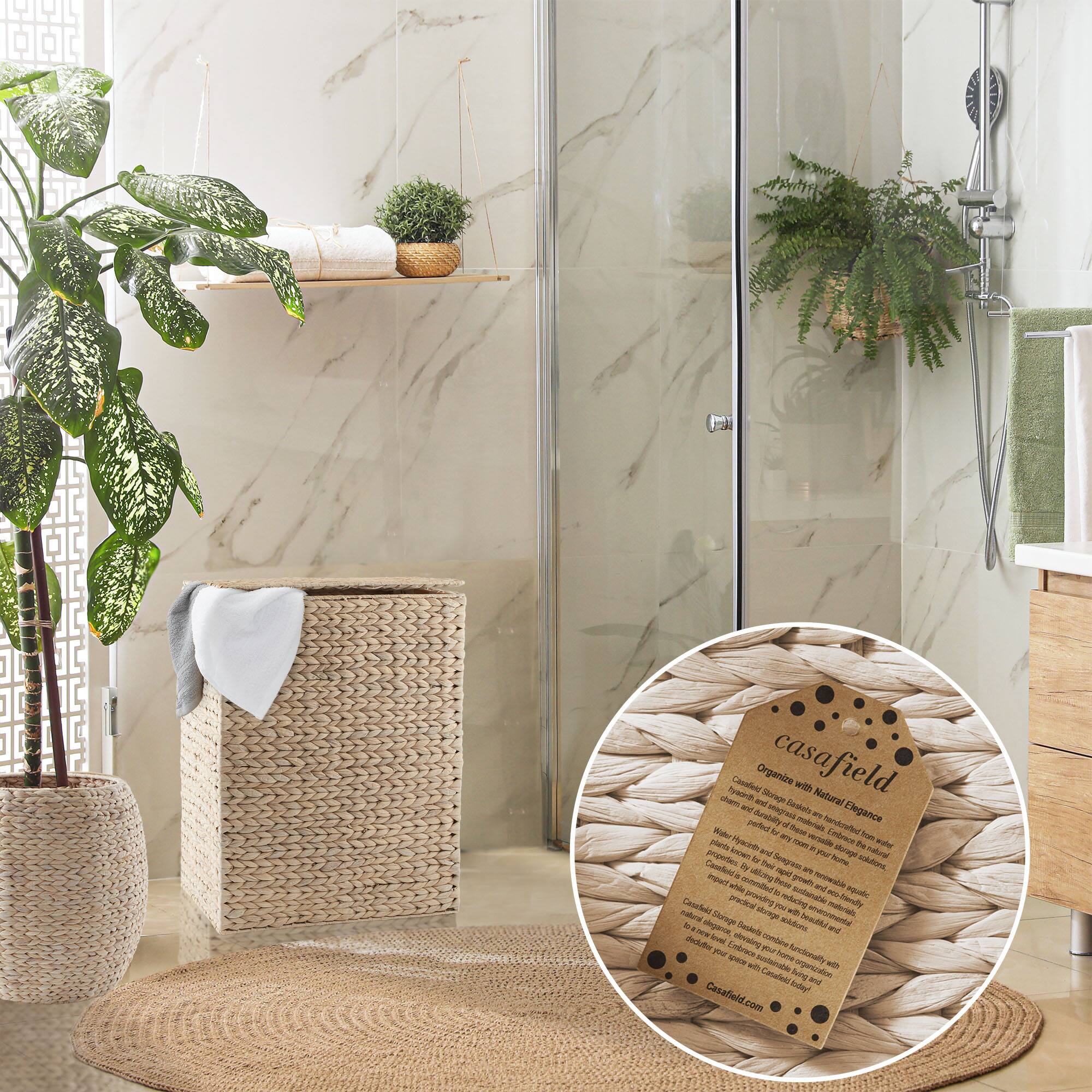 casafield

Organize storage with Natural Elegance

Casafield's storage baskets are made from natural materials, combining the beauty of nature with the elegance of design. They are perfect for organizing your home, from bathrooms to bedrooms, and are available in various sizes to suit your needs.

- Made from natural fibers, these baskets are eco-friendly and sustainable.
- The woven texture adds a touch of rustic charm to any room.
- They are lightweight and easy to move around.
- Ideal for storing towels, linens, and other household items.
- The natural color complements any decor style.
- Durable and long-lasting, they are perfect for everyday use.

Casafield.com