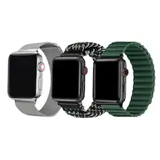 Front. Posh Tech - 3-Pack Men's Bands for Apple Watch - Green.