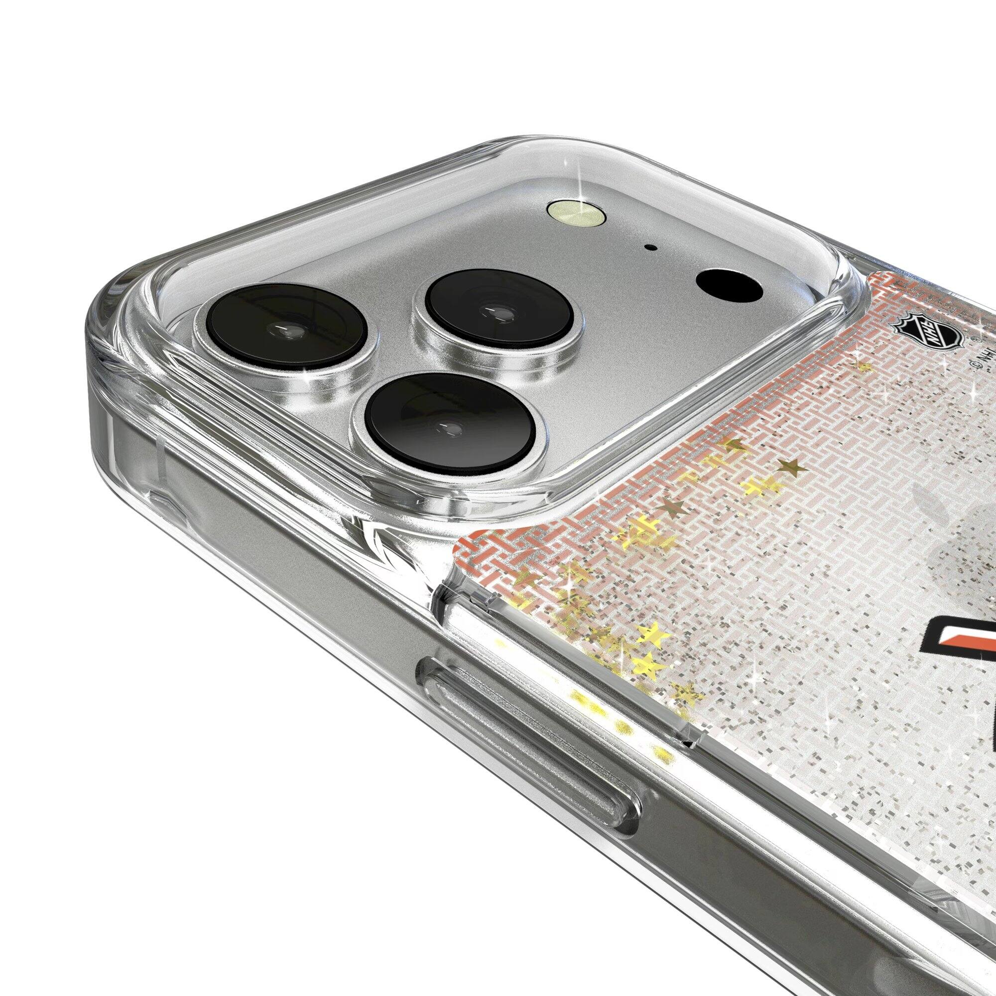 Alt View 2. Keyscaper - Anaheim Ducks Linen Logo iPhone Glitter Case - 15 - Multicolor.