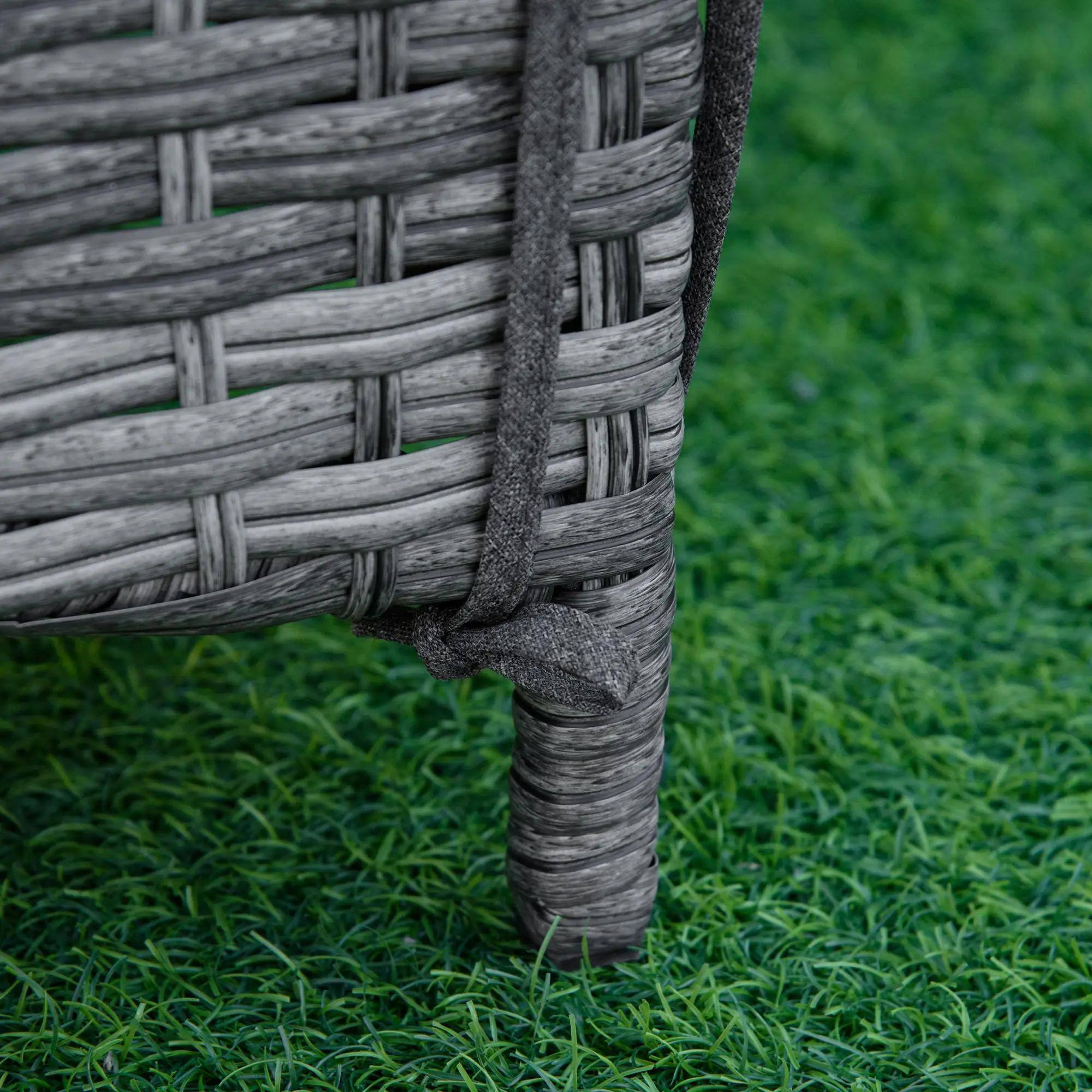 Alt View 2. Resenkos - Resenkos Versatile Lounge Chair, 4-Way Adjustable Backrest & Cushions, PE Rattan Sun Lounger, Dark Gray - Dark Gray.