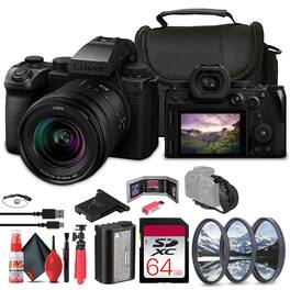 Panasonic - Lumix S5 IIX Mirrorless Camera w 20-60mm Lens + 64GB Memory Card + More (International Version) - Black w/ Pro Bundle