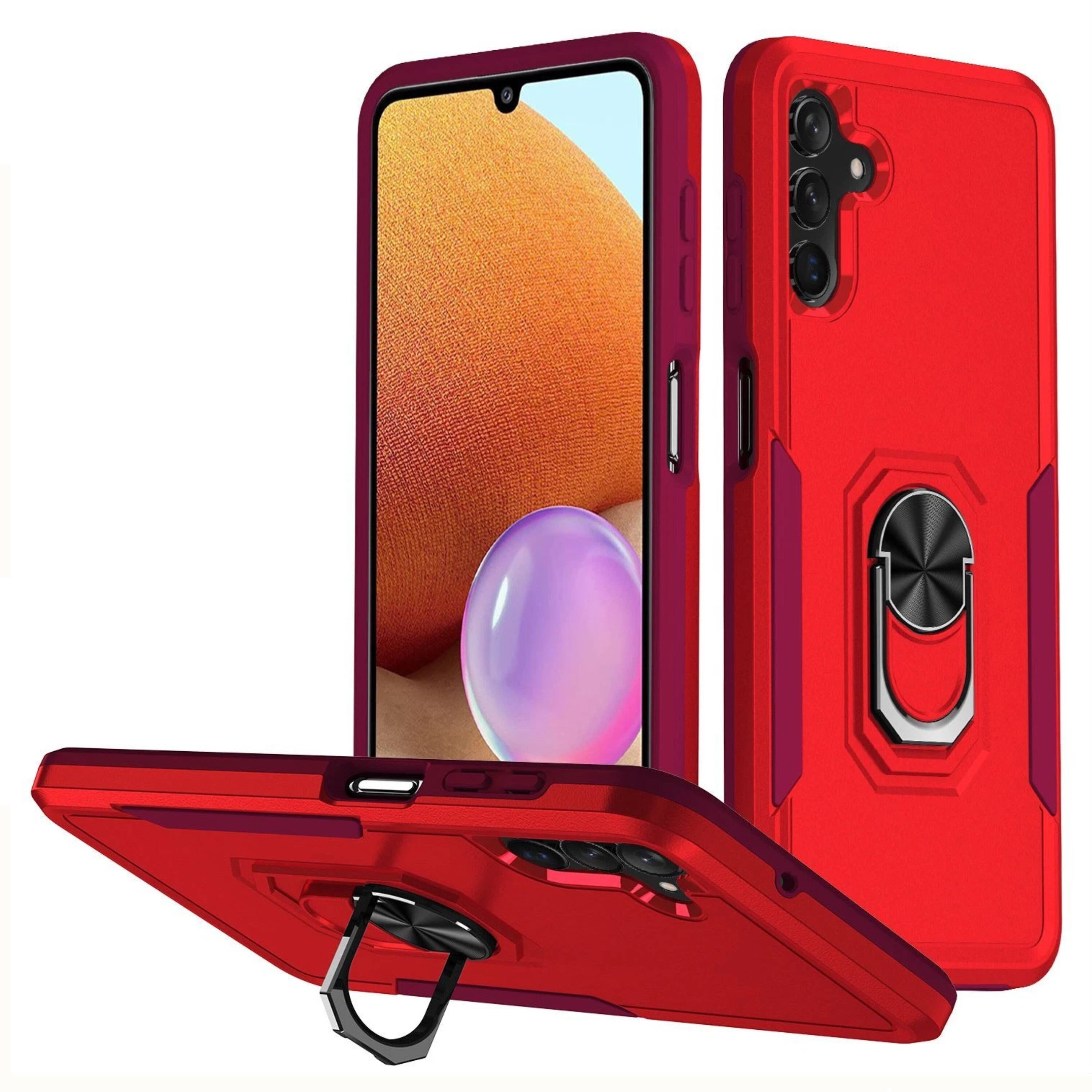 Front. Kitcheniva - Samsung Galaxy A54 5G Magnetic Shockproof Stand Case Only Red - Red.