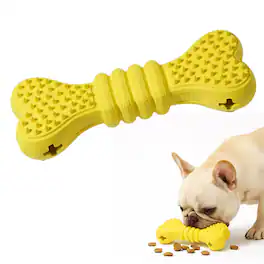 PawsPik - Bone Treat Dispensing Enrichment Dog Chew Toy - Yellow