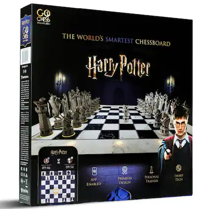 GO CHESS WIZARD Mini CHESS For ages 3-84+ 00 formicula
THE WORLD'S SMARTEST CHESSBOARD Harry Potter
Reding in China
DANIEL BROWN 09:46
MINDRA COOPER 09:54
APP ENABLED
PREMIUM DESIGN
PERSONAL TRAINER
SMART TECH