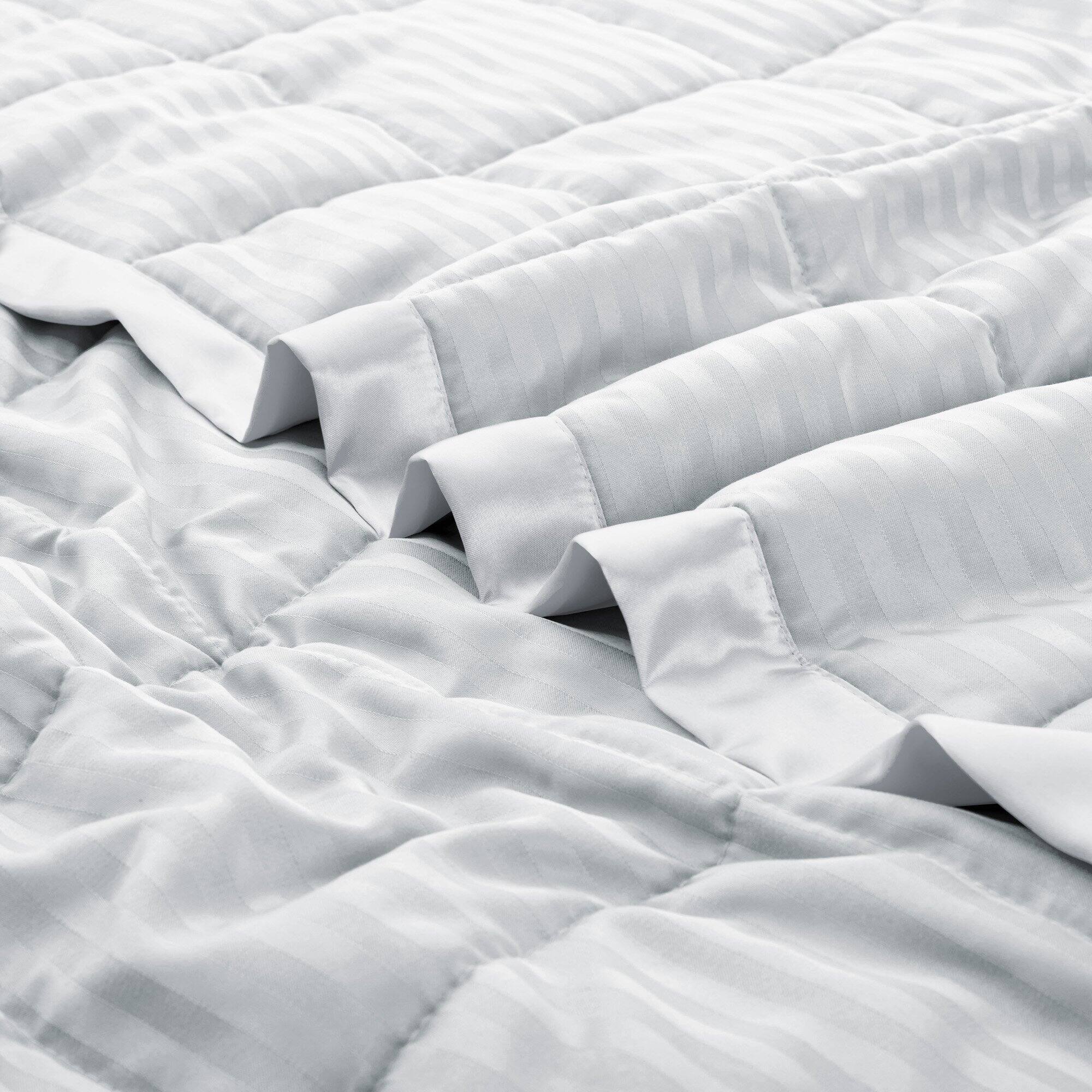 Alt View 1. Nest - Peace Nest Hotel Quality Luxury All Season Jacquard Soft Bed Blanket with Satin Trim Cozy and Warm - Light Gray.