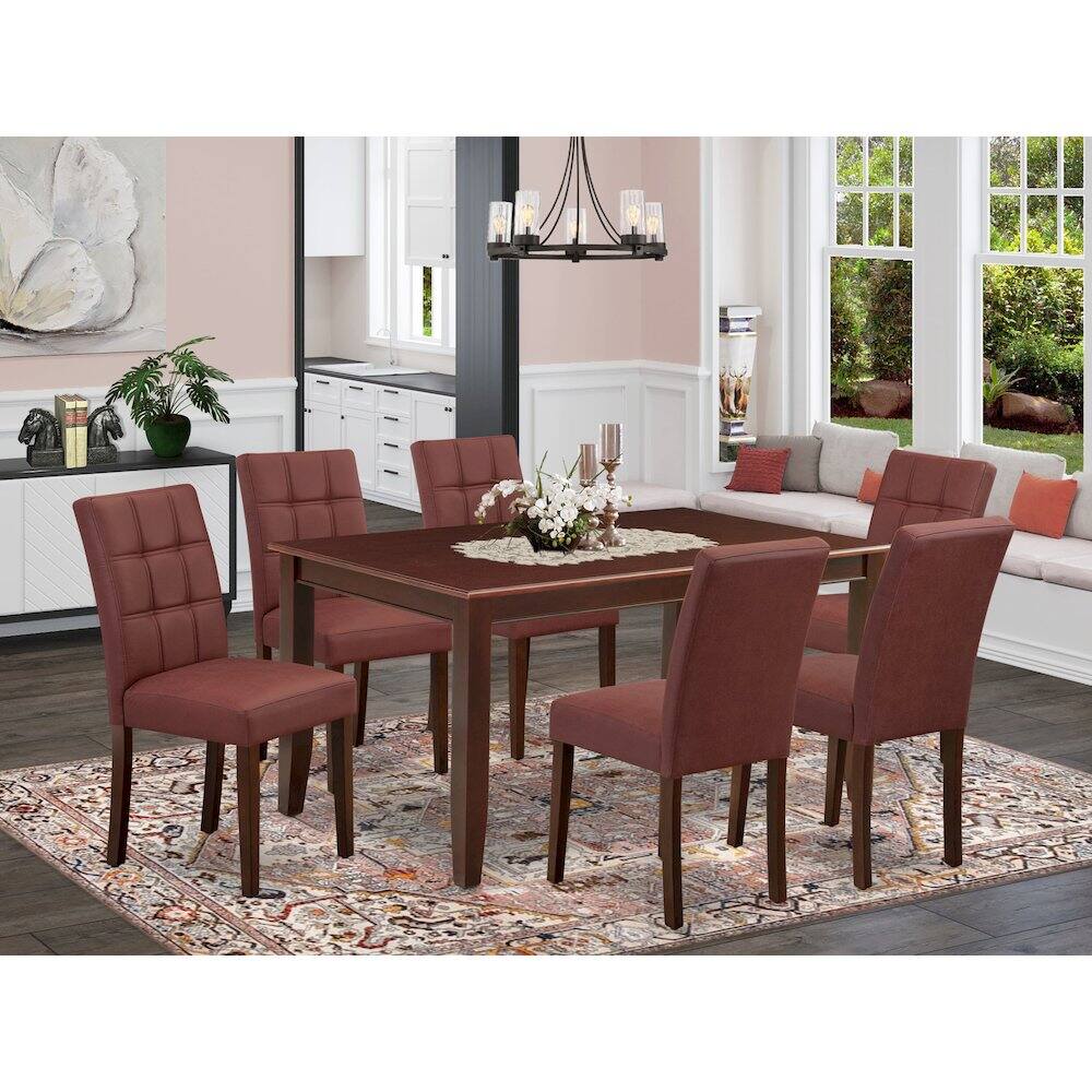 Alt View 7. East West Furniture - 7 Piece Table Set consists A Modern Dining Table - Red.