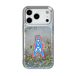 Keyscaper - Gridiron Classic Teams - Houston Oilers Linen Logo iPhone Glitter Case - 15 - Multicolor