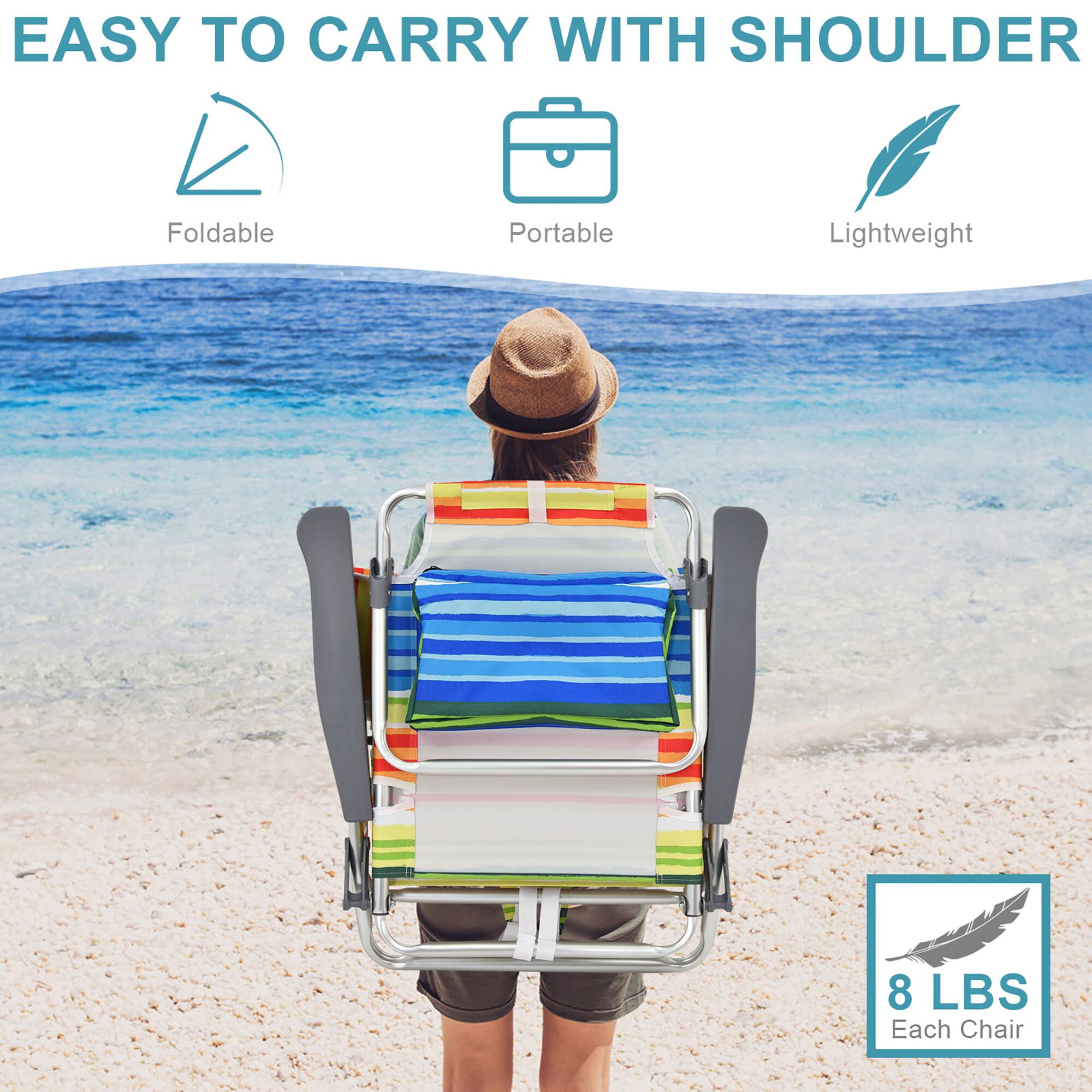 EASY TO CARRY WITH SHOULDER

Foldable  
Portable  
Lightweight  

8 LBS Each Chair