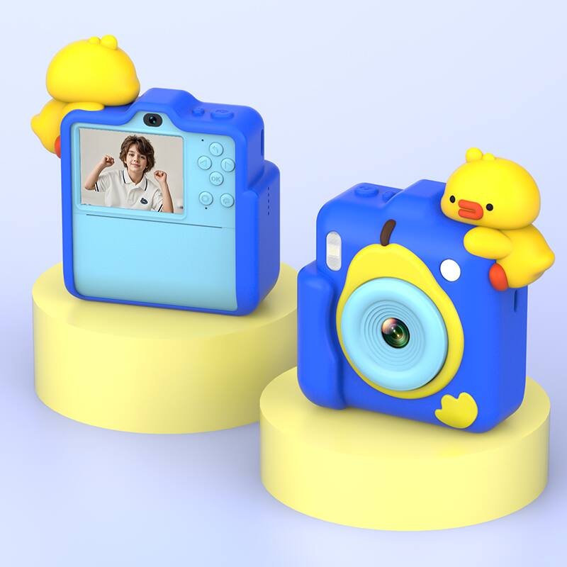 Back. Umeiluce - Kids Color Instant Print Camera D16S Cute Unicorn & Duck 48MP Toy Digital Camera with Color Thermal Printing - Blue.