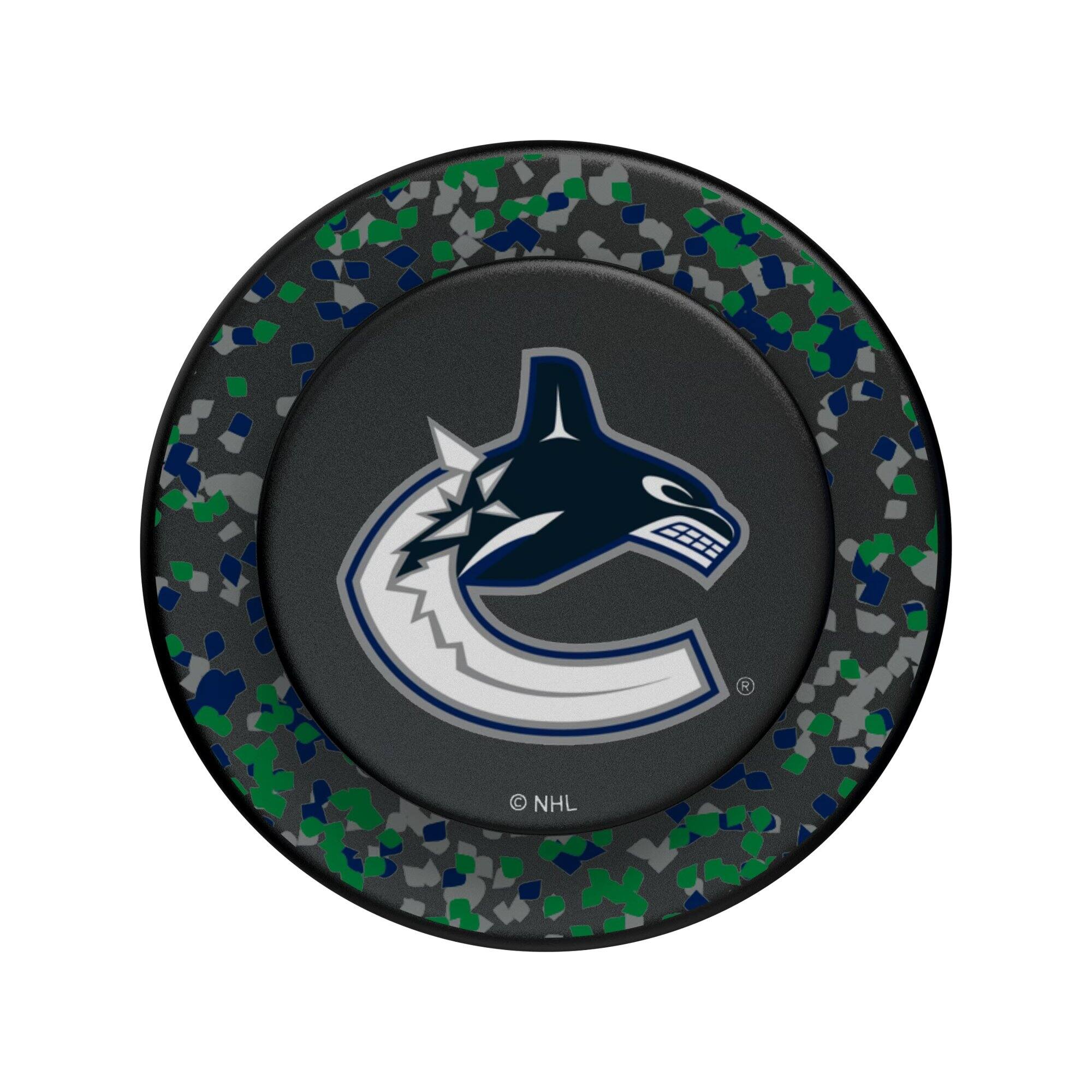 Alt View 2. Keyscaper - Vancouver Canucks Confetti Magnetic Phone Grip & Stand - No Size - Black.