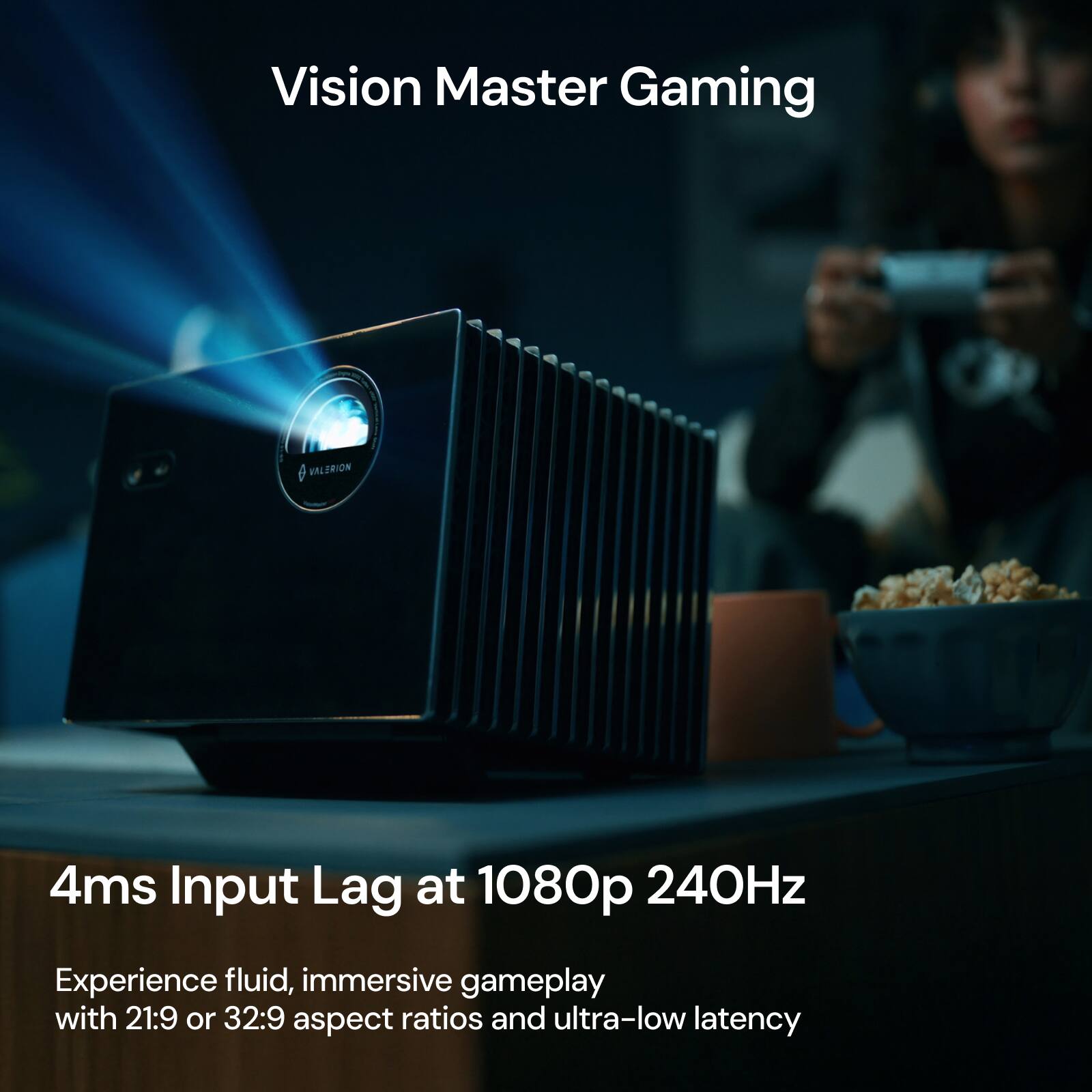 Vision Master Gaming: 4ms Input Lag at 1080p 240Hz. Experience fluid, immersive gameplay with 21:9 or 32:9 aspect ratios and ultra-low latency.