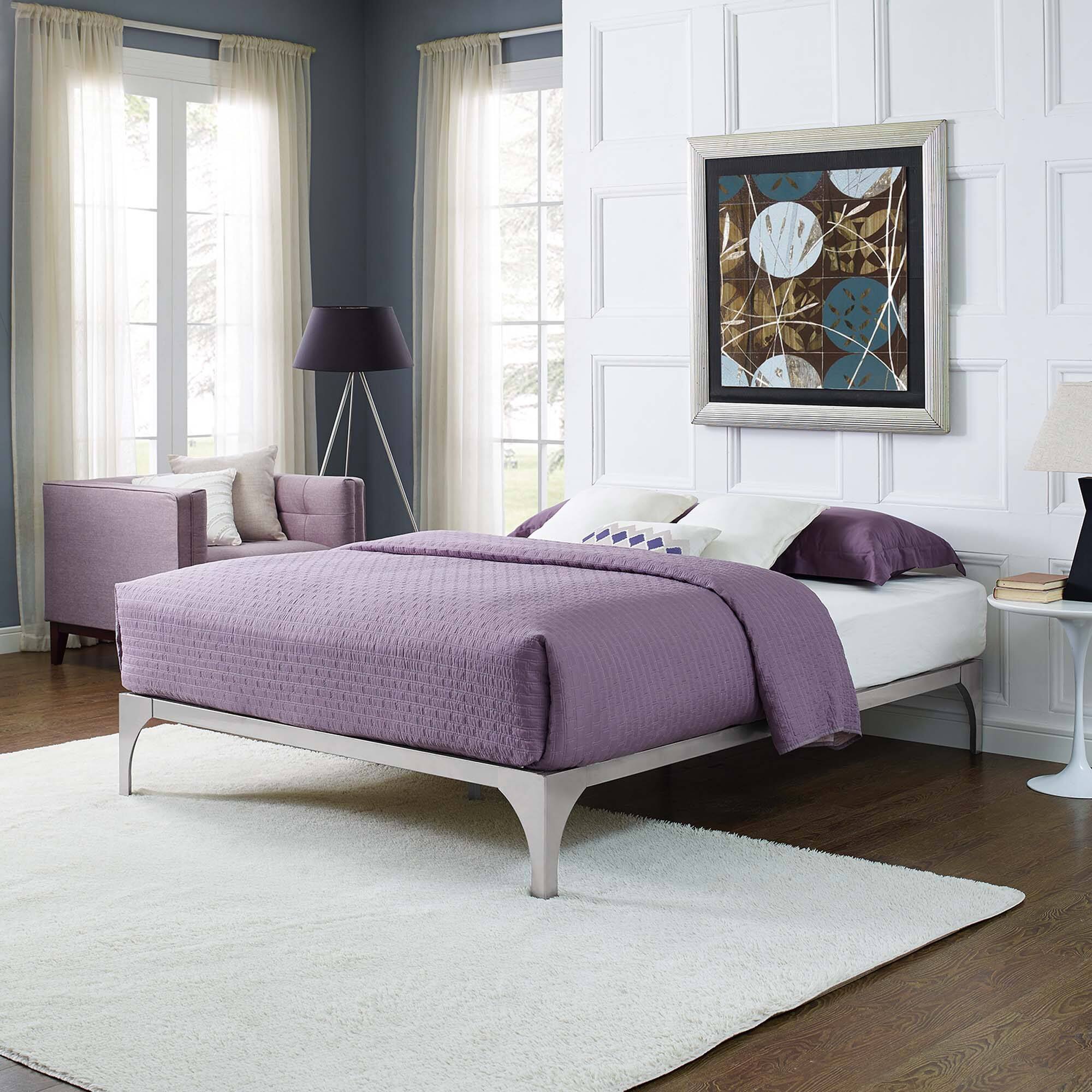 Alt View 3. Modway - Amelia Performance Velvet Twin Bed - Blue.