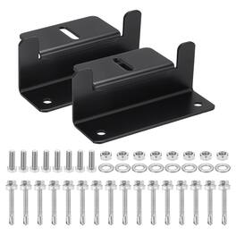 Unique Bargains - 2 Set Aluminum Solar Panel Z Bracket Mounting Kit with Screws for RV Roof/Cabin - Black
