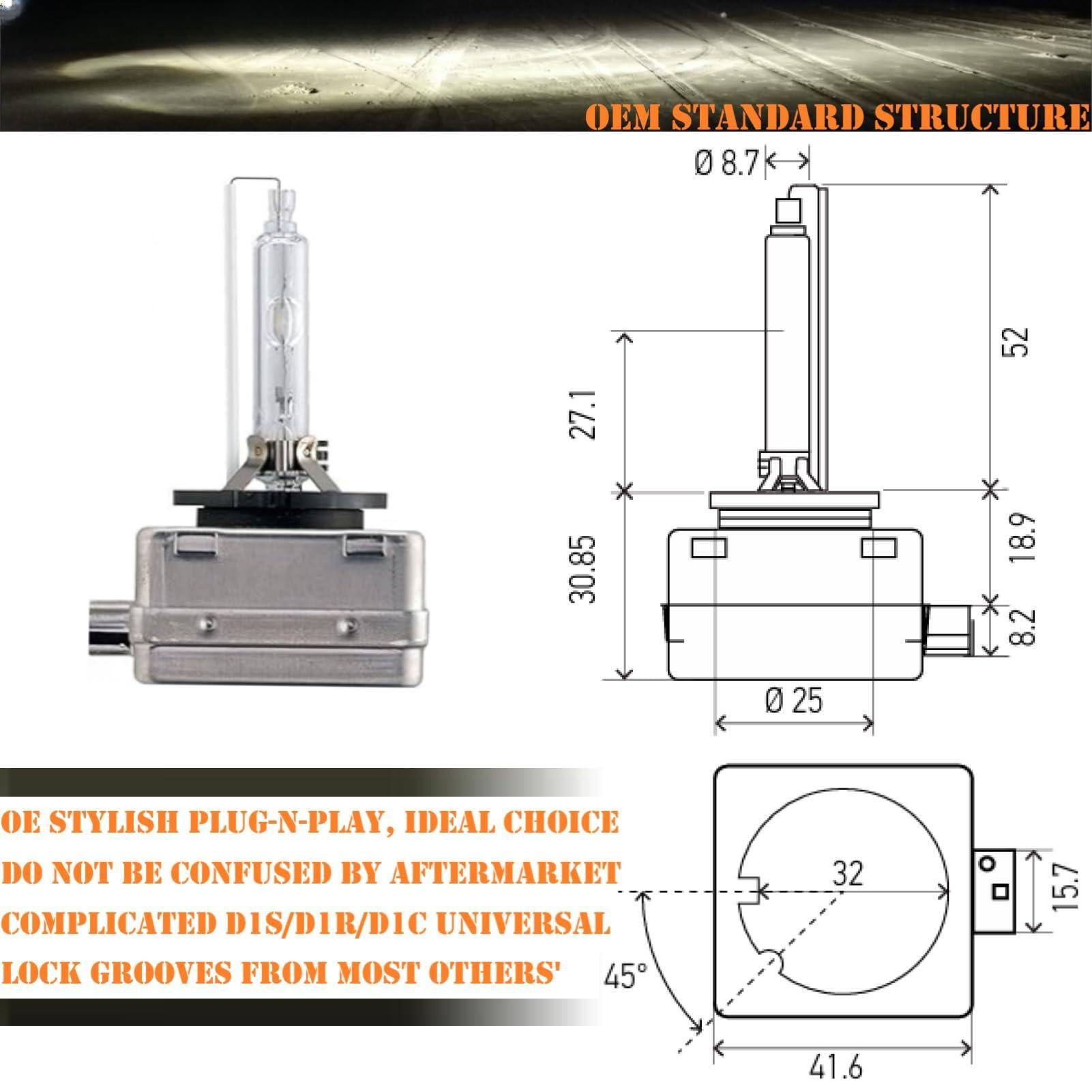 OEM STANDARD STRUCTURE

0 8.7 27.1 52 30.85 X 18.9 * 8.2 0 25

OE STYLISH PLUG-N-PLAY, IDEAL CHOICE

DO NOT BE CONFUSED BY AFTERMARKET COMPLICATED DIS/D1R/DIC UNIVERSAL LOCK GROOVES FROM MOST OTHERS'

45 32 15.7 41.6