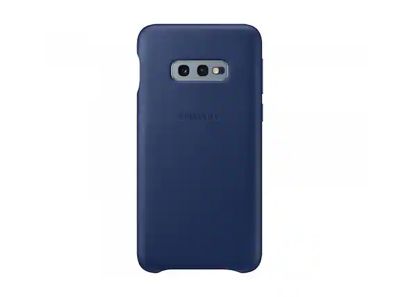 Front. Samsung - Samsung Galaxy S10e Leather Case - Navy - EF-VG970LNEGUS - Navy.