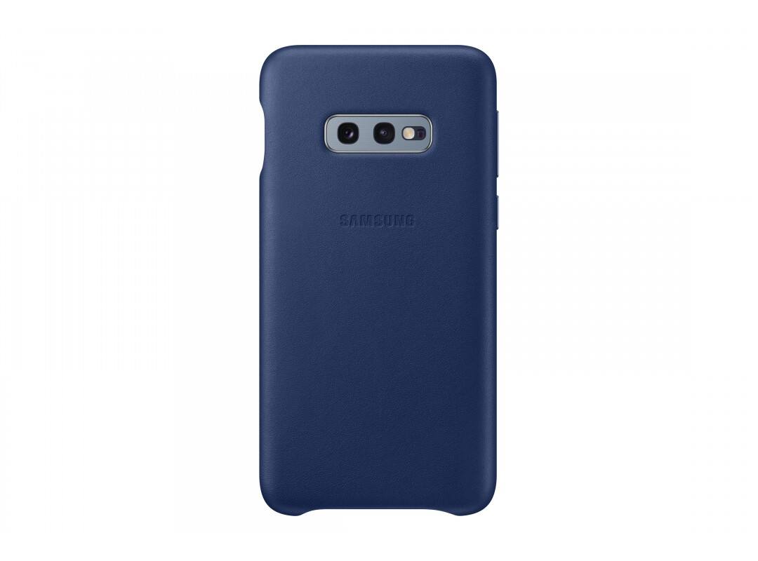 Front. Samsung - Samsung Galaxy S10e Leather Case - Navy - EF-VG970LNEGUS - Navy.