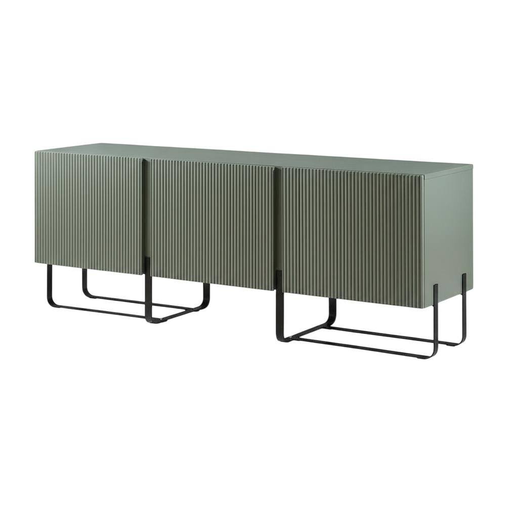 Front. Starlight Canyon Home - Modern wood TV stand with 3 cabinets for living rooms - Orange.