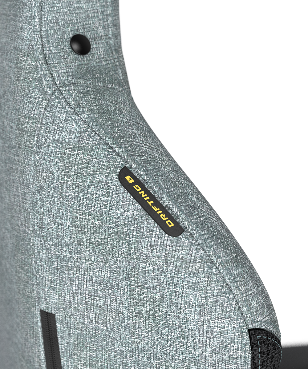 Alt View 1. DXRacer - DXRacer Drifting Series Gaming Chair – Fabric Cyan & Black, Ergonomic Racing-Style with 3D Armrests & Reclining Backrest - Cyan and Black.