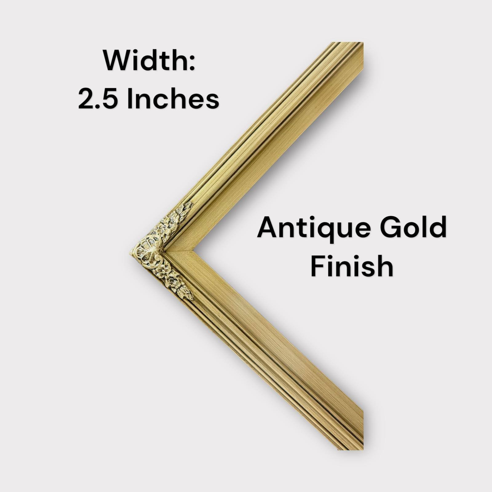 Width: 2.5 Inches  
Antique Gold Finish