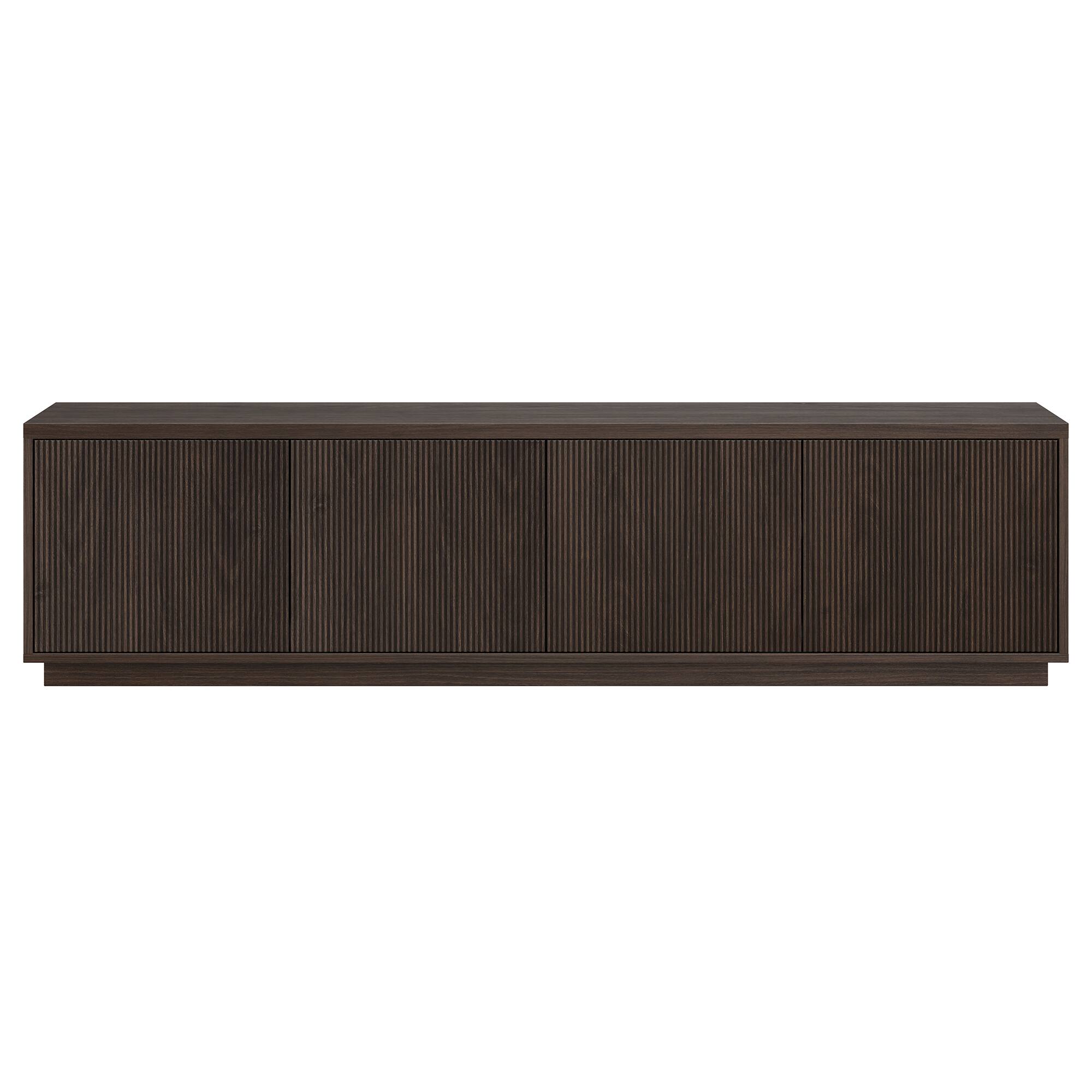 Angle. Hudson&Canal - Hanson Rectangular Fluted TV Stand for TV's up to 85" in Alder Brown - Alder Brown.