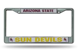 Rico Industries - Arizona-St. Sun Devil's - 12" x 6" Standard Size - Chrome Metal License Plate Frame - Multi