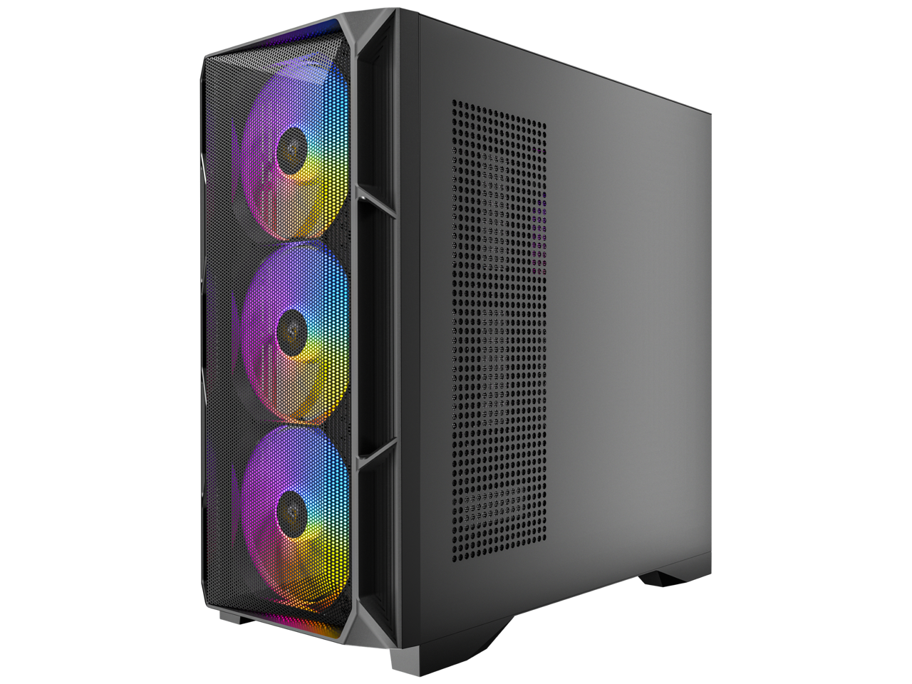 Alt View 2. Antec - AX1000 ARGB, 4 x 140mm ARGB PWM Fans Included, ARGB PWM Fan Controller, 360mm Radiator Support, Mid-Tower ATX PC Case - Black.