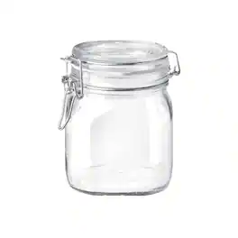 Bormioli Rocco - Fido Glass Jar Airtight Storage Container, 25.25 oz Clamp Lid - Clear