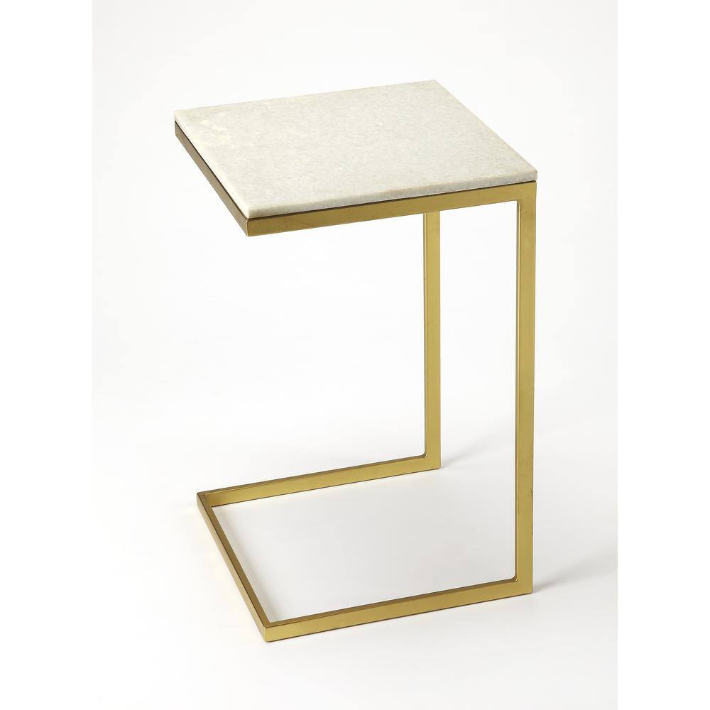 Alt View 9. Butler Specialty - Lawler Marble C- Side Table - Gold.