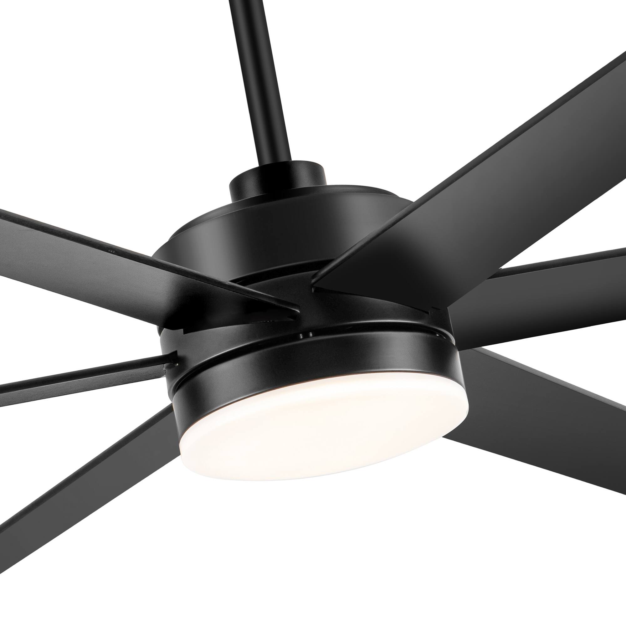 Alt View 8. Breezary - 65-In Ceiling Fan with 3-Color Light, 6 Plywood Blades, DC Motor, Remote Control, Timer with Memory Function - Matte Black.