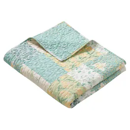 Greenland Home Fashions - Evangeline Luxurious Ultra Soft Cotton Throw Blanket 50" x 60" - Mist