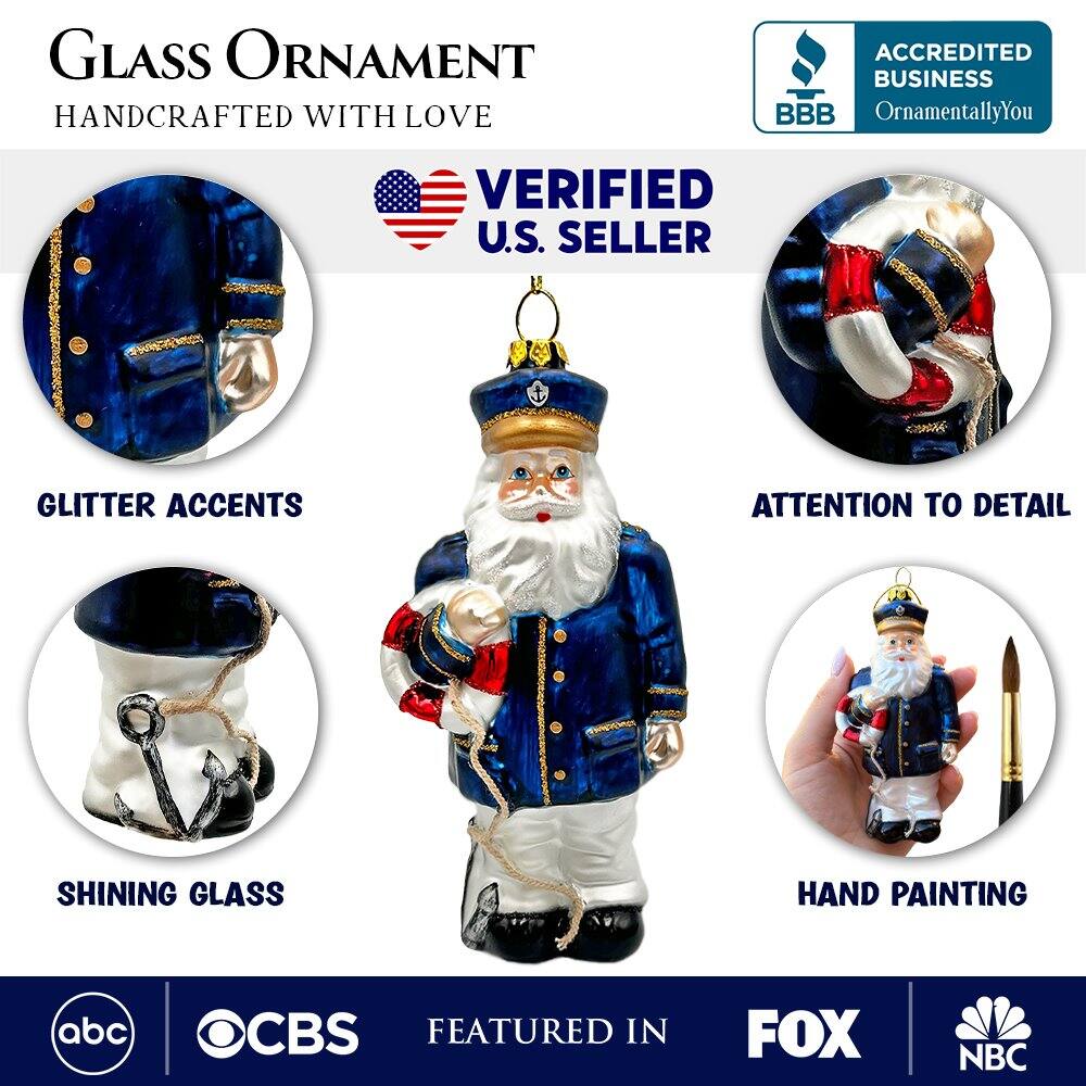 Glass Ornament  
Handcrafted with Love  

Verified U.S. Seller  

Glitter Accents  
Attention to Detail  
Shining Glass  
Hand Painting  

Accredited Business  
OrnamentallyYou  

Featured in  
ABC  
CBS  
FOX  
NBC