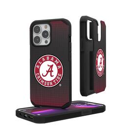 Keyscaper - NCAA - Alabama Crimson Tide Linen Logo iPhone Rugged Case - 14 - Black