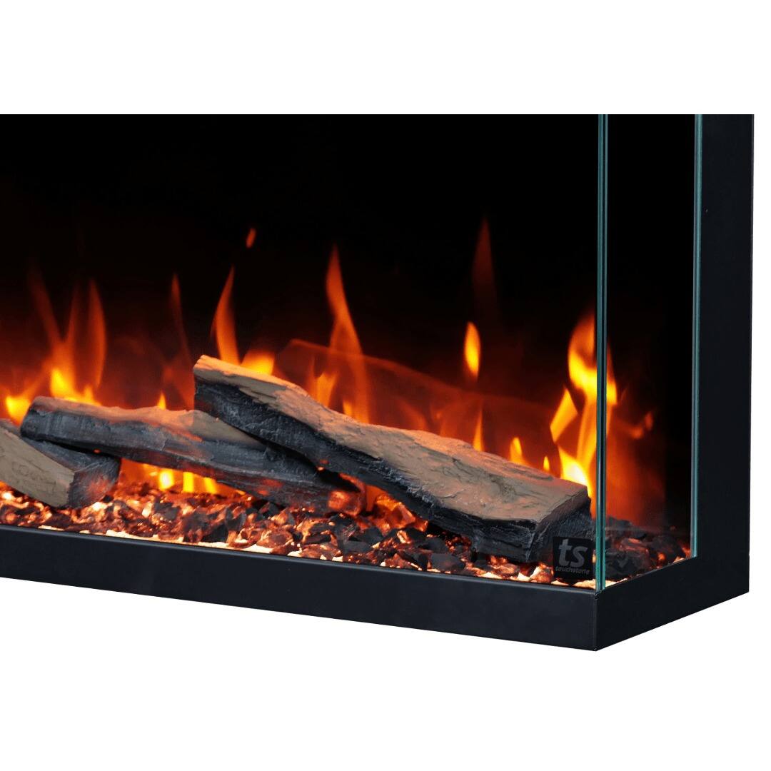 Alt View 4. Touchstone Home Products - 72 in. Wall Mounted Recessed Sideline Infinity Pro 3-Sided Smart Electric Fireplace 1500W - Black.