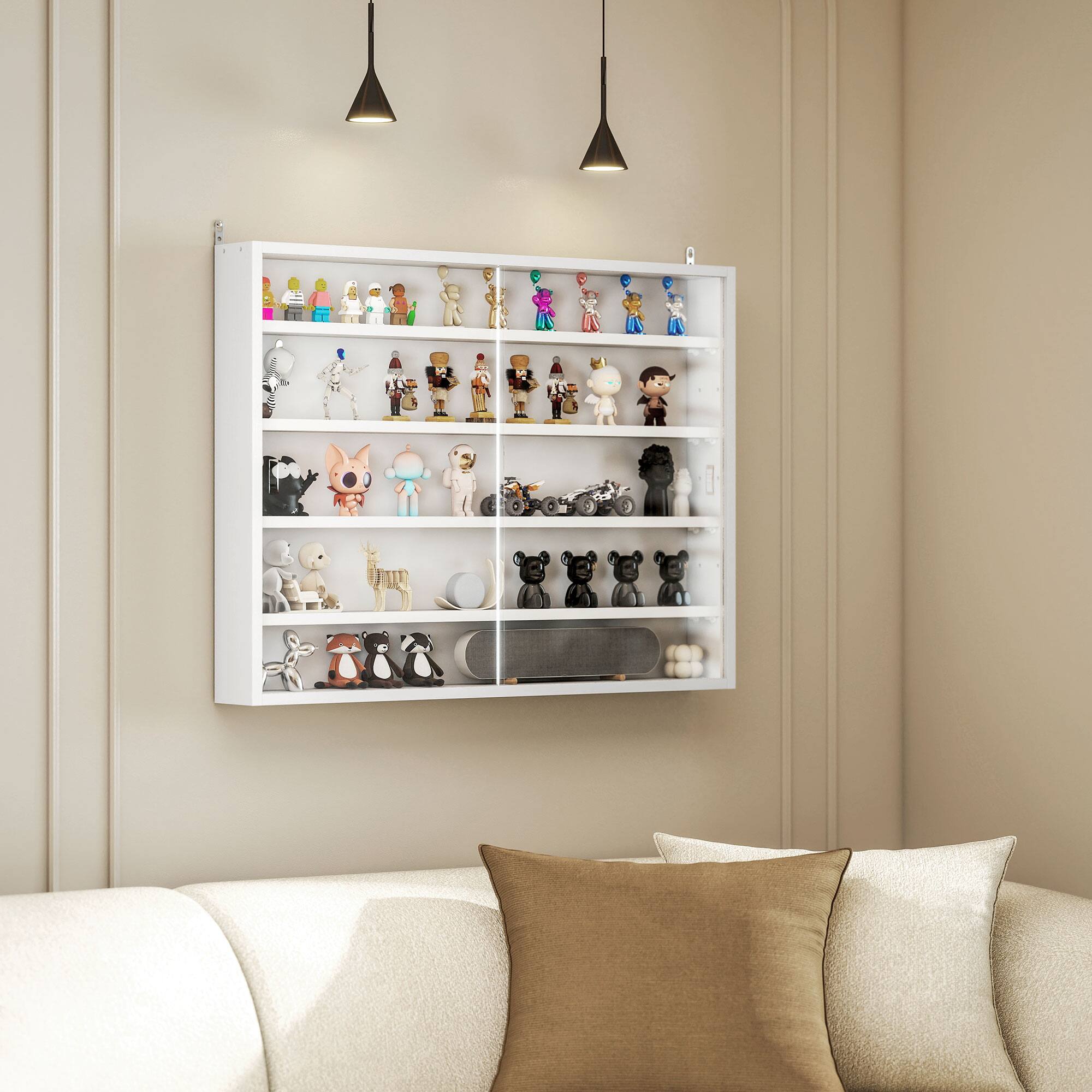 Alt View 1. Homcom - 5-Tier Display Cabinet - White.