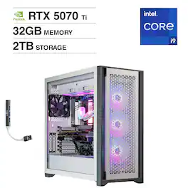 Velztorm - Aciex Gaming Desktop (i9-14900K, 32GB, 2TB SSD, RTX 5070 Ti, Win 11 Home ) - White