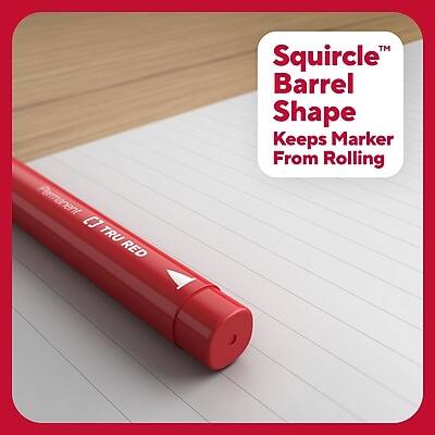 Permanent C3 TRU RED™ Squircle™ Barrel Shape Keeps Marker From Rolling