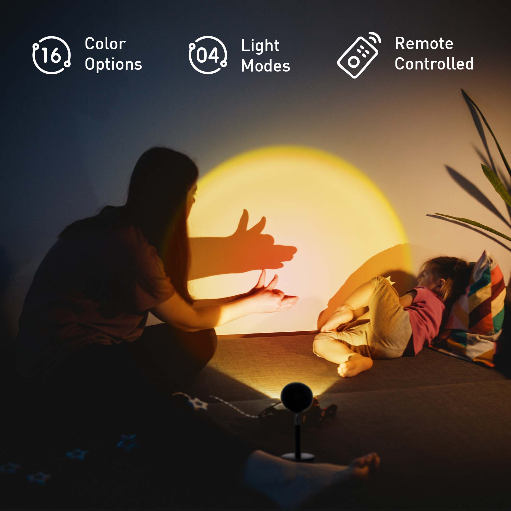 16 Color Options  
04 Light Modes  
Remote Controlled